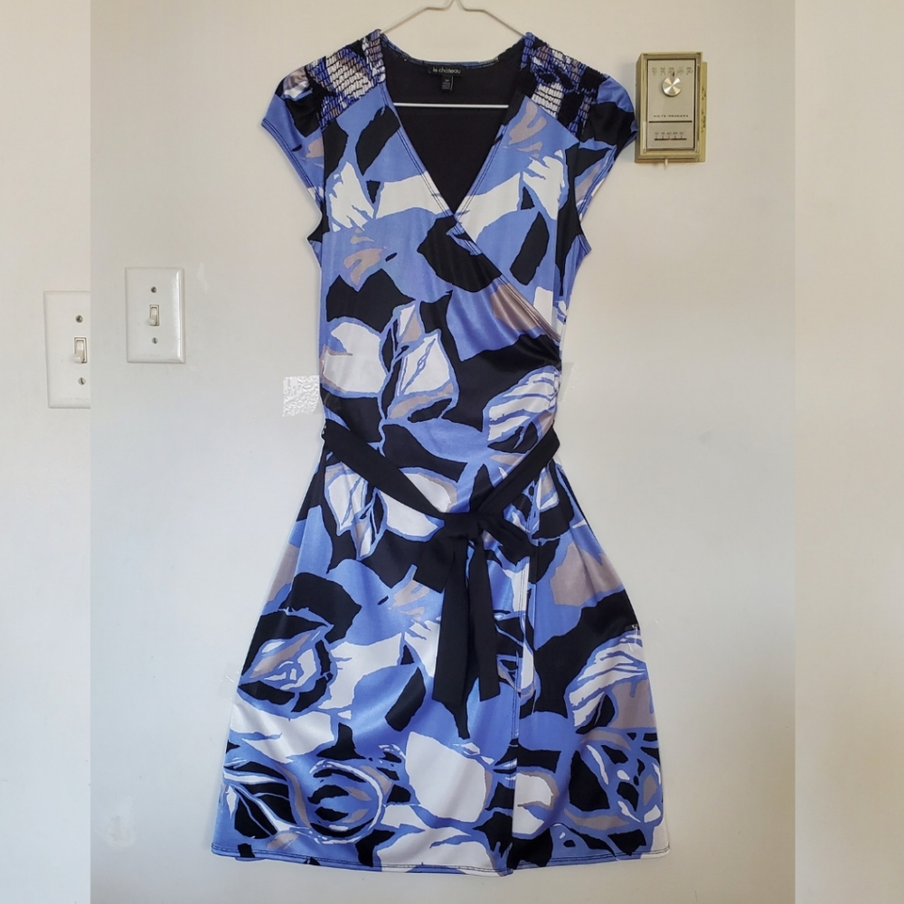 La Chateau Blue Floral Dress